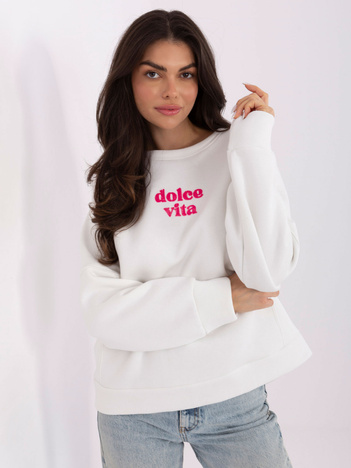 Ecru damska bluza z kontrastowym napisem