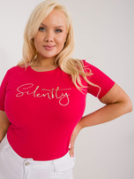 Hurt Czerwony casualowy t-shirt plus size z bawełny