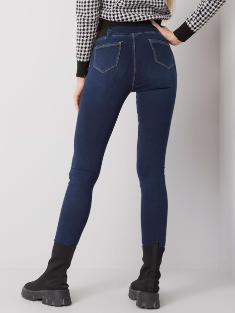 Ciemnoniebieskie jegginsy high waist Vernal