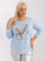 Hurt Jasnoniebieska bluzka plus size na co dzień