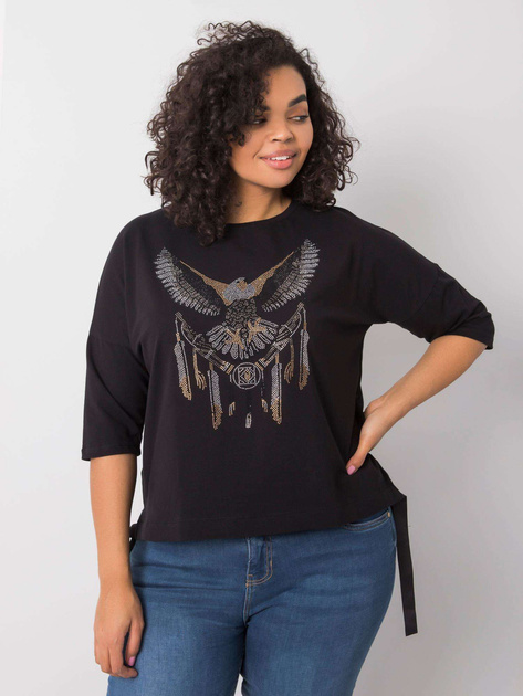 Czarna bluzka z aplikacjami Cassia