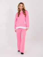 Ciemnoróżowy komplet z efektem koszulki pod spodem RUE PARIS 