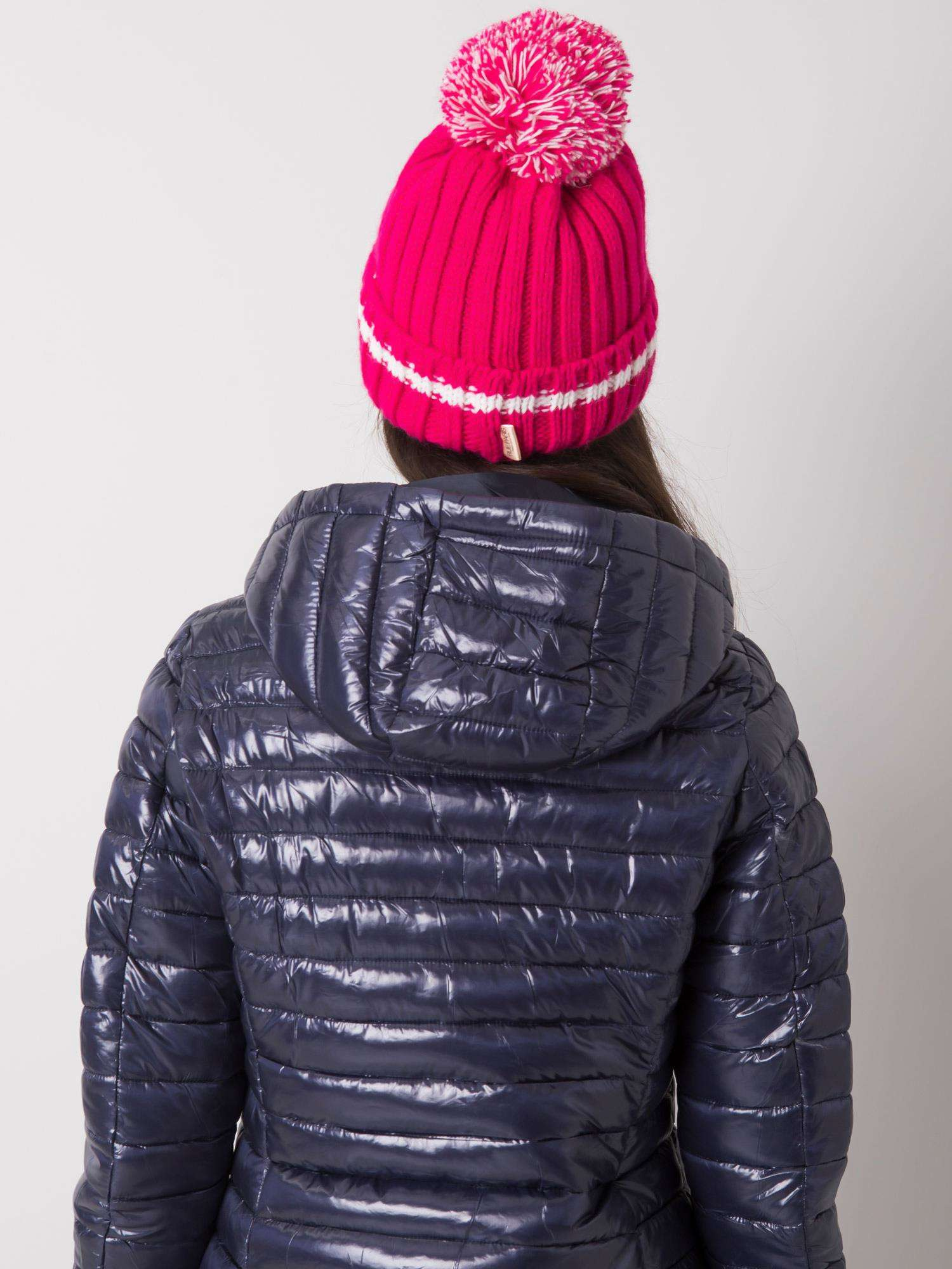 Pink hat with pompom
