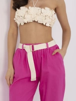 Hurtownia Fuksjowe casualowe spodnie z kieszeniami