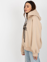 Hurt Beżowa damska bluza z kapturem i napisem Debby