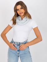 Biała damska chusta komin w groszki