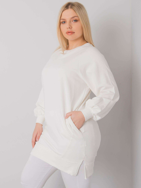 Ecru gładka bluza plus size Toledo