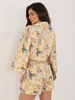 Żółte damskie spódnico-szorty od garnituru