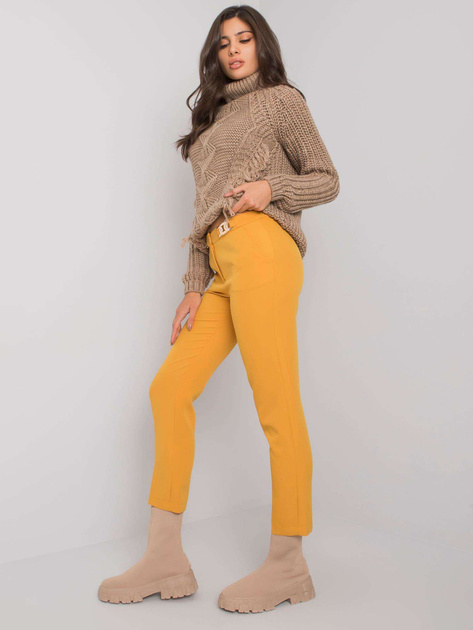Musztardowe eleganckie spodnie Beverley