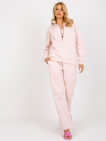 Hurt Jasnoróżowy trzyczęściowy komplet dresowy ze spodniami