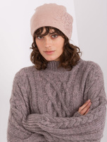 Hurt Brudnoróżowa czapka z kaszmirem
