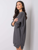 Dunkelgraues Melange-Kleid Emille.