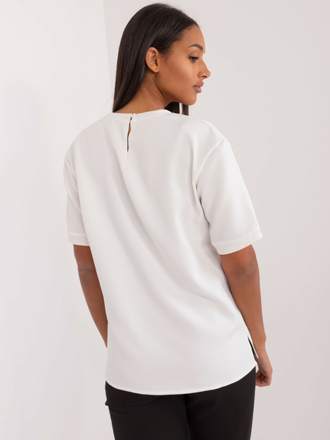 Hurt Ecru bluzka wizytowa z kwiatową aplikacją