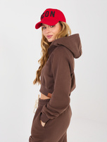 Brązowy dwuczęściowy komplet z krótką bluzą NATURAL SIDE