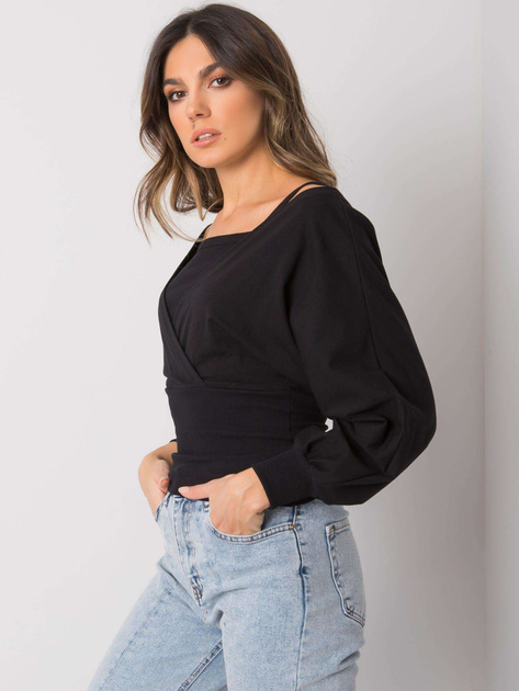 Czarna damska bluzka z bawełny Chavri RUE PARIS