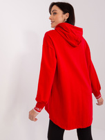 Hurt Czerwona bluza damska na suwak z kapturem