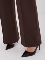 Ciemnobrązowe szerokie spodnie bez zapięcia RUE PARIS