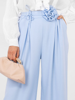 Svetle modré elegantní široké kalhoty RUE PARIS.