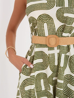 Zielona letnia sukienka z kieszeniami 