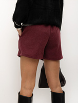 RUE PARIS Burgundy elegant shorts made of thicker knit fabric.