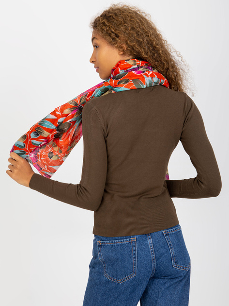 Hurtownia Czerwona bawełniana chusta z nadrukiem