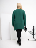 Tamsiai žalia ilga bluzonė plus size iš medvilnės.