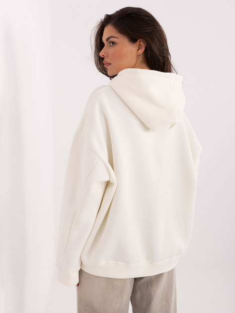 Ecru damska bluza oversize z kapturem