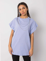 Niebieski t-shirt z naszyjnikiem Arianna RUE PARIS