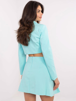 Hurt Miętowa krótka marynarka z dwurzędowym zapięciem