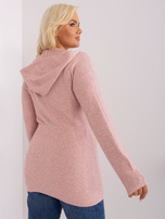 Hurt Jasnoróżowy rozpinany sweter plus size z wiskozą 