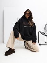 Czarna dresowa bluza z napisem Paris  RUE PARIS 