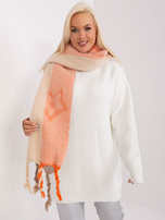 Hurtownia Jasnoszary zimowy szal we wzory 