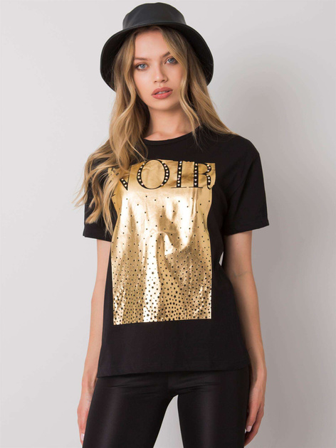 Czarny t-shirt z nadrukiem Gabee