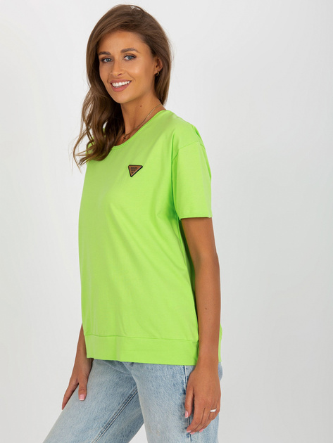 Hurt Limonkowa bluzka oversize z okrągłym dekoltem