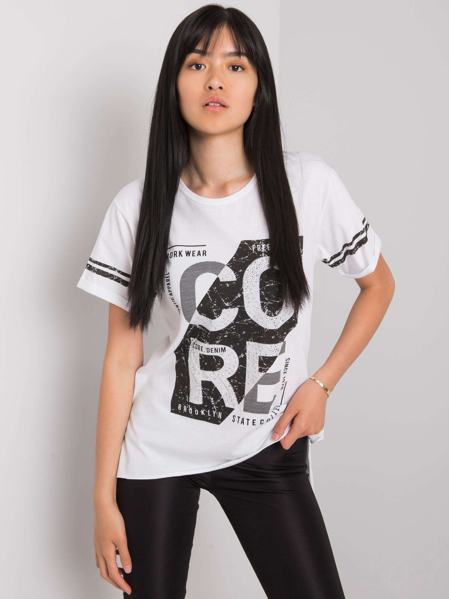 Weißes T-Shirt mit Aufdruck Aosta.