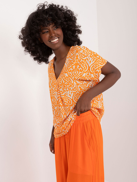 Hurt Pomarańczowa letnia bluzka we wzory SUBLEVEL