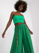 Zielone szerokie spodnie z materiału palazzo Surie OCH BELLA