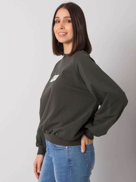 Ciemna khaki bluza plus size bez kaptura Hariette