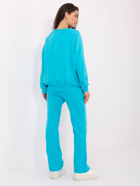 Hurt Turkusowy komplet dresowy z prostymi spodniami