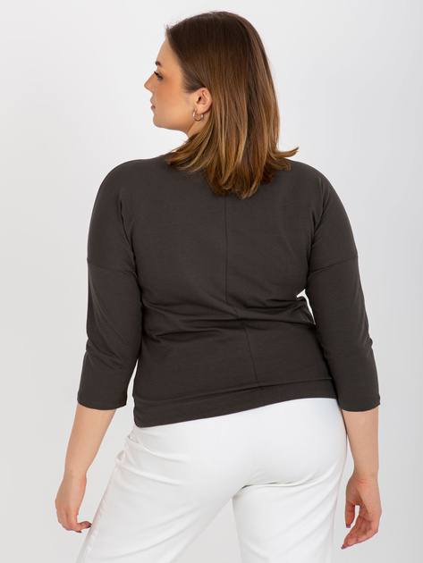 Hurt Khaki bluzka plus size z nadrukiem i ściągaczem