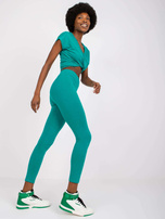 Ciemnozielone legginsy damskie na co dzień Brigitte