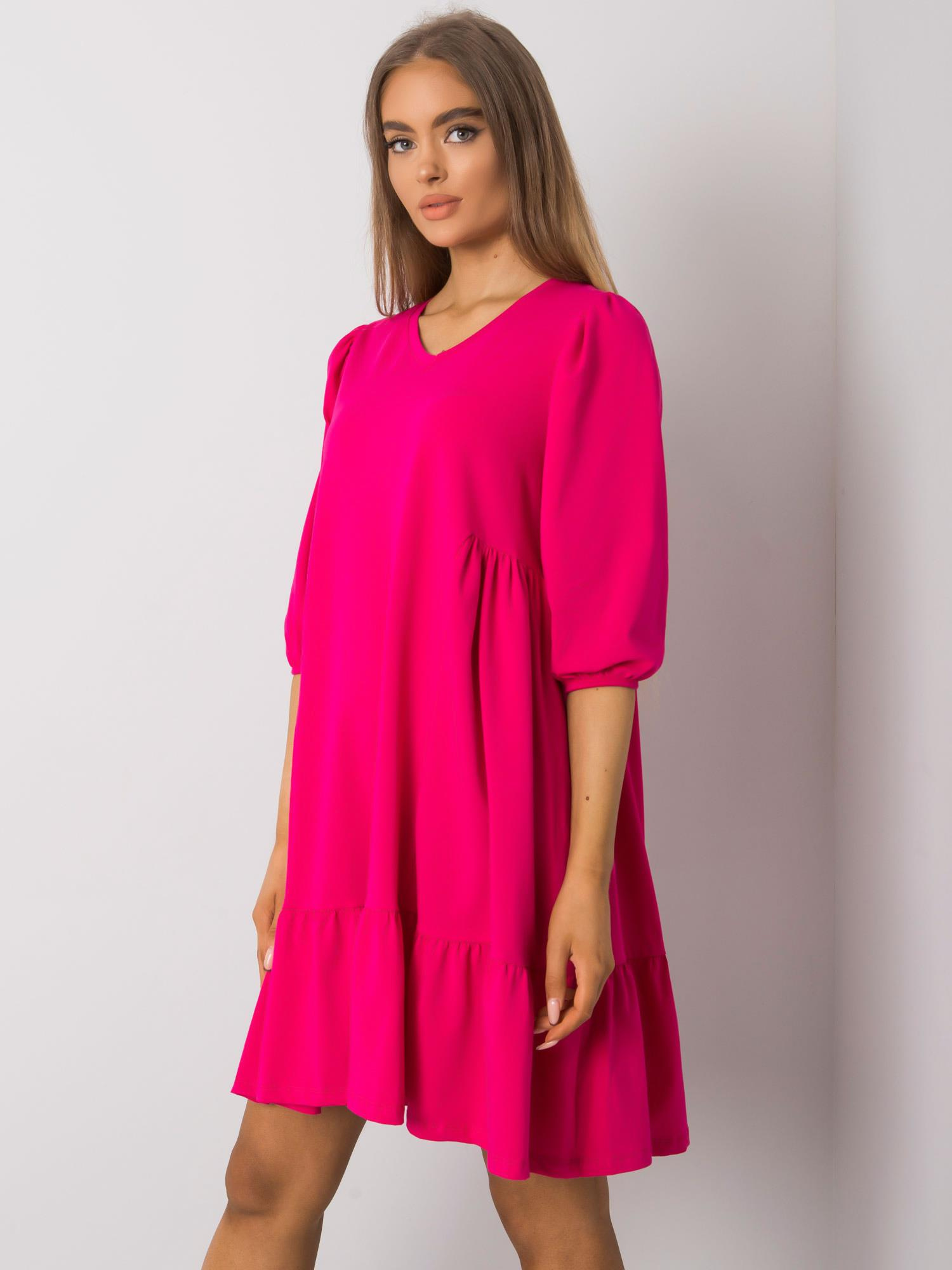 Yelda Fuchsia Cotton Dress 