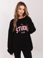 Czarna bluza oversize z wypukłym napisem