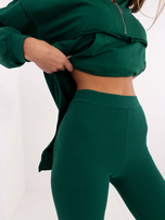 Hurt Ciemnozielony dwuczęściowy komplet w jednolitym kolorze