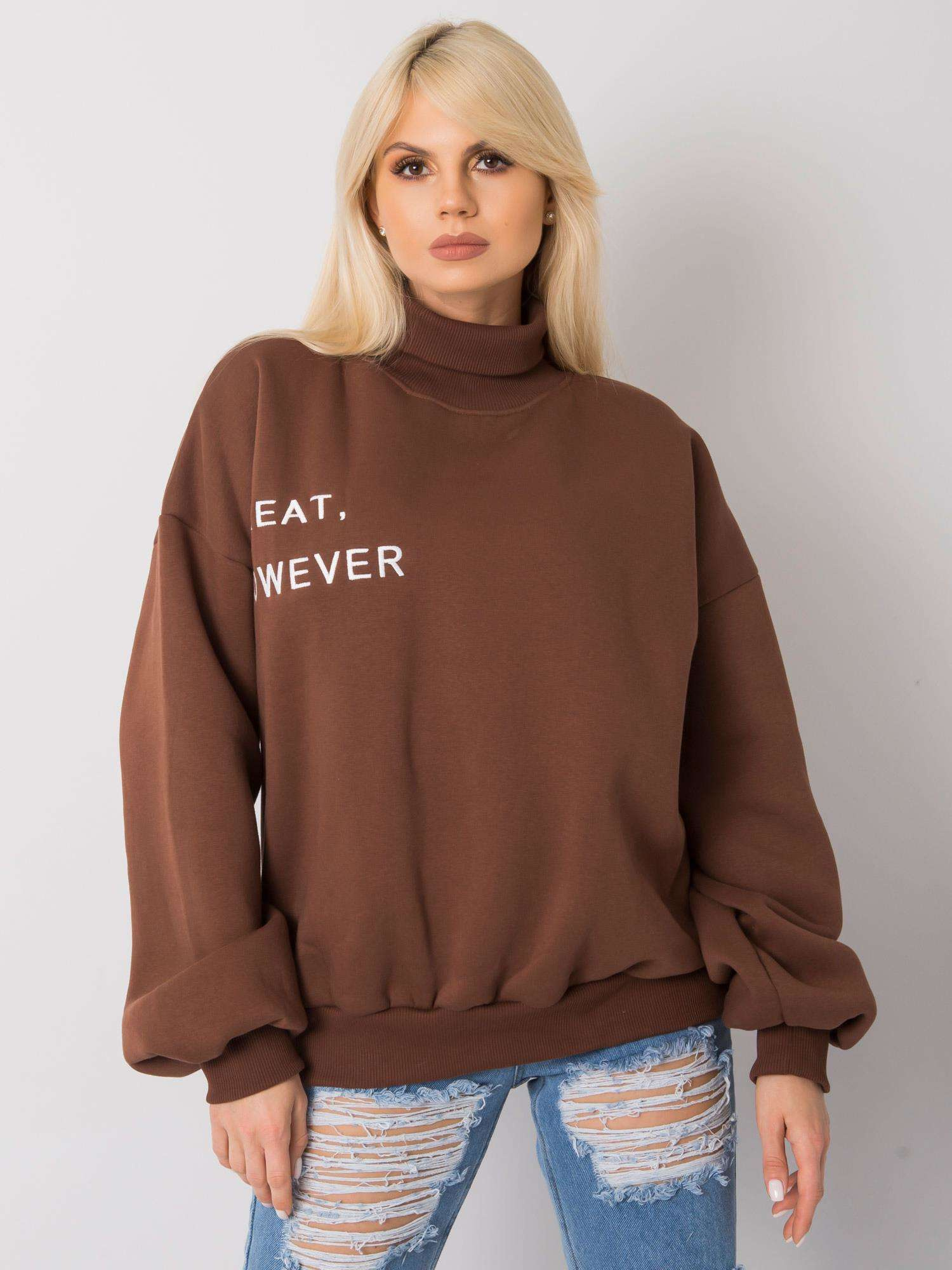 Hnedá zateplená oversized mikina Kelly.
