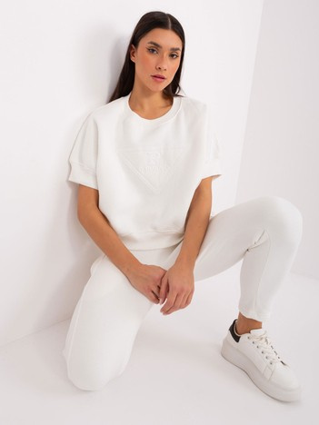 Hurt Ecru komplet dresowy z bluzą z krótkim rękawem