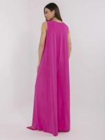 Fuksjowy elegancki kombinezon bez rękawów