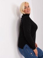 Hurtownia Czarny damski sweter plus size z wiskozą