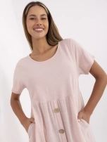 Jasnoróżowa bawełniana sukienka na lato