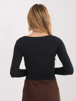 Czarna bluzka basic z długim rękawem